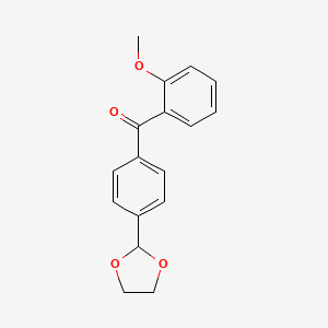 molecular formula C17H16O4 B1327984 4'-(1,3-Dioxolan-2-YL)-2-methoxybenzophenone CAS No. 898759-86-9