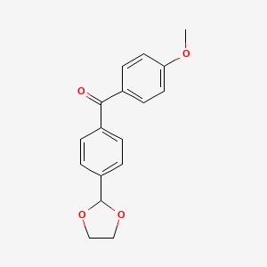 molecular formula C17H16O4 B1327986 4-(1,3-Dioxolan-2-YL)-4'-methoxybenzophenone CAS No. 898759-90-5