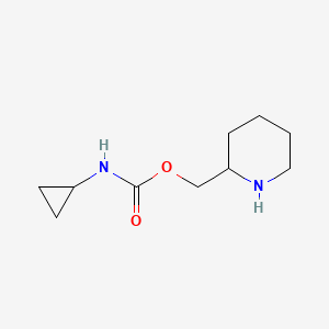 molecular formula C10H18N2O2 B13279868 Piperidin-2-ylmethyl cyclopropylcarbamate 