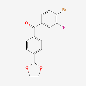 4-Bromo-4'-(1,3-dioxolan-2-YL)-3-fluorobenzophenone