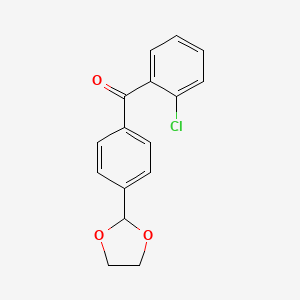 molecular formula C16H13ClO3 B1327995 2-氯-4'-(1,3-二氧戊环-2-基)二苯甲酮 CAS No. 898760-43-5