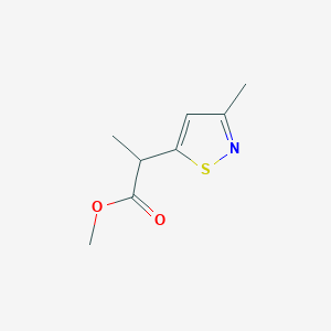 molecular formula C8H11NO2S B13279964 Methyl 2-(3-methyl-1,2-thiazol-5-yl)propanoate 