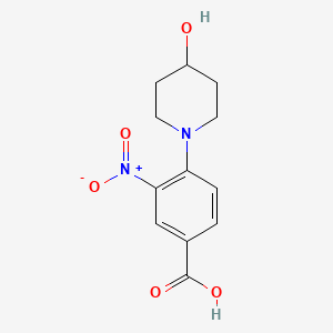 molecular formula C12H14N2O5 B1327997 4-(4-羟基哌啶-1-基)-3-硝基苯甲酸 CAS No. 942474-29-5