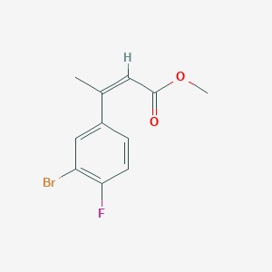 molecular formula C11H10BrFO2 B13280284 Methyl (2Z)-3-(3-bromo-4-fluorophenyl)but-2-enoate 