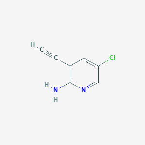 molecular formula C7H5ClN2 B1328042 5-Chloro-3-ethynylpyridin-2-amine CAS No. 866318-88-9