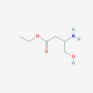 molecular formula C6H13NO3 B13280451 Ethyl 3-amino-4-hydroxybutanoate 