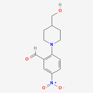 2-[4-(Hydroxymethyl)piperidino]-5-nitrobenzenecarbaldehyde