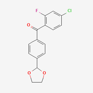 4-Chloro-4'-(1,3-dioxolan-2-YL)-2-fluorobenzophenone