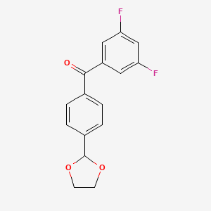 molecular formula C16H12F2O3 B1328069 3,5-Difluoro-4'-(1,3-dioxolan-2-YL)benzophenone CAS No. 898760-80-0