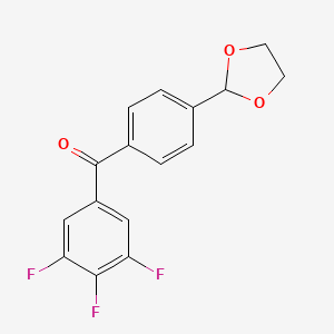 molecular formula C16H11F3O3 B1328070 4'-(1,3-Dioxolan-2-YL)-3,4,5-trifluorobenzophenone CAS No. 898760-82-2