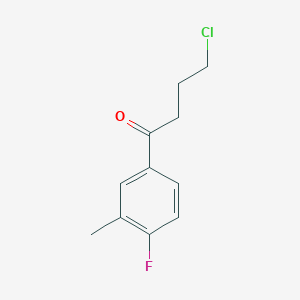 molecular formula C11H12ClFO B1328073 4-Chloro-1-(4-fluoro-3-methylphenyl)-1-oxobutane CAS No. 898761-04-1