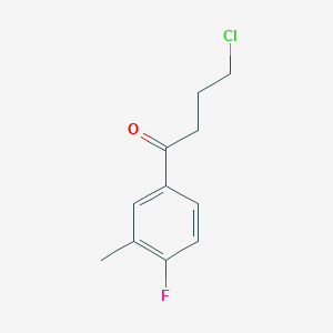 molecular formula C11H12ClFO B1328073 4-氯-1-(4-氟-3-甲基苯基)-1-氧代丁烷 CAS No. 898761-04-1