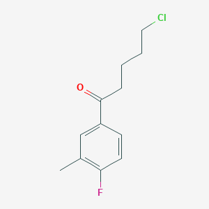 molecular formula C12H14ClFO B1328074 5-Chloro-1-(4-fluoro-3-methylphenyl)-1-oxopentane CAS No. 898761-06-3