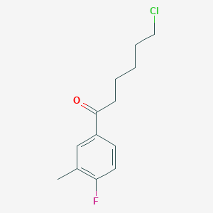 molecular formula C13H16ClFO B1328075 6-Chloro-1-(4-fluoro-3-methylphenyl)-1-oxohexane CAS No. 898761-08-5