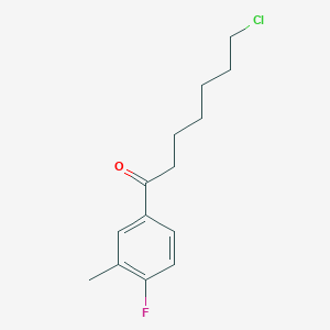 molecular formula C14H18ClFO B1328076 7-Chloro-1-(4-fluoro-3-methylphenyl)-1-oxoheptane CAS No. 898761-10-9