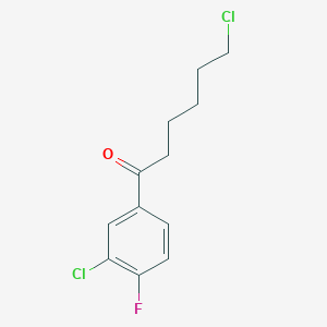 molecular formula C12H13Cl2FO B1328079 6-Chloro-1-(3-chloro-4-fluorophenyl)-1-oxohexane CAS No. 898761-18-7