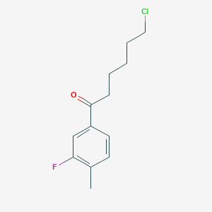 molecular formula C13H16ClFO B1328082 6-Chloro-1-(3-fluoro-4-methylphenyl)-1-oxohexane CAS No. 898761-30-3