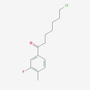 B1328083 7-Chloro-1-(3-fluoro-4-methylphenyl)-1-oxoheptane CAS No. 898761-33-6