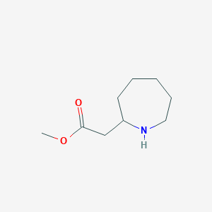 molecular formula C9H17NO2 B13280865 Methyl 2-(azepan-2-yl)acetate 