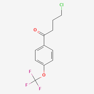 molecular formula C11H10ClF3O2 B1328090 4-氯-1-氧代-1-(4-三氟甲氧基苯基)丁烷 CAS No. 898761-60-9