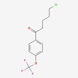 molecular formula C12H12ClF3O2 B1328091 5-氯-1-氧代-1-(4-三氟甲氧基苯基)戊烷 CAS No. 898761-63-2