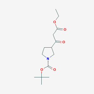 molecular formula C14H23NO5 B1328102 叔丁基 3-(3-乙氧基-3-氧代丙酰)吡咯烷-1-羧酸酯 CAS No. 889955-52-6