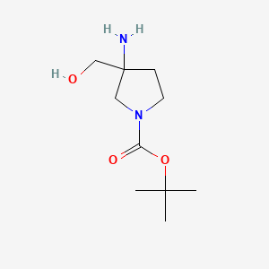 molecular formula C10H20N2O3 B1328104 叔丁基 3-氨基-3-(羟甲基)吡咯烷-1-羧酸酯 CAS No. 889949-18-2