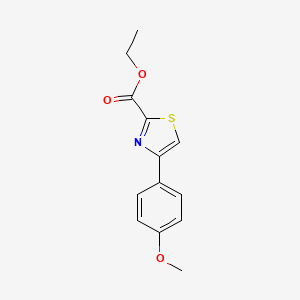 molecular formula C13H13NO3S B1328105 Ethyl 4-(4-methoxyphenyl)-1,3-thiazole-2-carboxylate CAS No. 886366-42-3