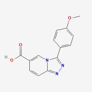 molecular formula C14H11N3O3 B1328108 Ácido 3-(4-metoxifenil)[1,2,4]triazolo[4,3-a]piridina-6-carboxílico CAS No. 1082120-70-4