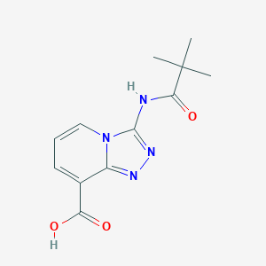 molecular formula C12H14N4O3 B1328109 3-[(2,2-Dimethylpropanoyl)amino][1,2,4]triazolo-[4,3-a]pyridine-8-carboxylic acid CAS No. 1119452-13-9