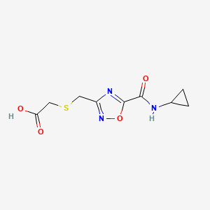 molecular formula C9H11N3O4S B1328111 [({5-[(Cyclopropylamino)carbonyl]-1,2,4-oxadiazol-3-yl}methyl)thio]acetic acid CAS No. 1119452-73-1