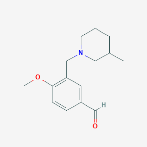 4-Methoxy-3-[(3-methylpiperidin-1-yl)methyl]benzaldehyde