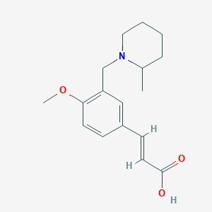 molecular formula C17H23NO3 B1328123 (2E)-3-{4-Methoxy-3-[(2-methylpiperidin-1-YL)-methyl]phenyl}acrylic acid CAS No. 1119449-76-1