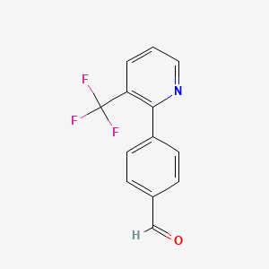 molecular formula C13H8F3NO B1328125 4-(3-(三氟甲基)吡啶-2-基)苯甲醛 CAS No. 847446-85-9