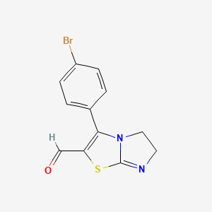 molecular formula C12H9BrN2OS B1328126 3-(4-Bromophenyl)-5,6-dihydroimidazo[2,1-b][1,3]thiazole-2-carbaldehyde CAS No. 1033463-44-3
