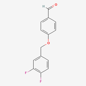 molecular formula C14H10F2O2 B1328127 4-[(3,4-Difluorobenzyl)oxy]benzenecarbaldehyde CAS No. 1017782-47-6