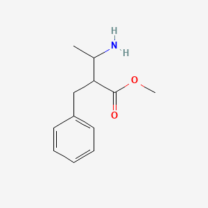 molecular formula C12H17NO2 B13281627 Methyl 3-amino-2-benzylbutanoate 