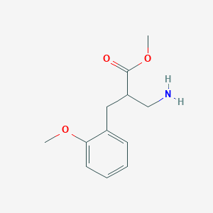 molecular formula C12H17NO3 B13281865 Methyl 3-amino-2-[(2-methoxyphenyl)methyl]propanoate 