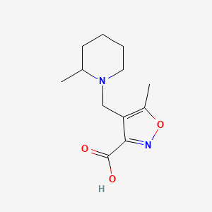 molecular formula C12H18N2O3 B1328190 5-甲基-4-[(2-甲基哌啶-1-基)甲基]-异恶唑-3-羧酸 CAS No. 1119449-81-8