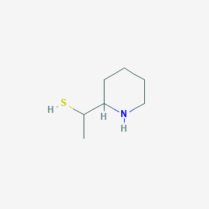 molecular formula C7H15NS B13282124 1-(Piperidin-2-YL)ethane-1-thiol 