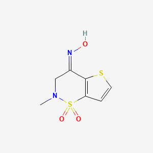 molecular formula C7H8N2O3S2 B1328214 (4Z)-2-methyl-2,3-dihydro-4H-thieno[2,3-e][1,2]thiazin-4-one oxime 1,1-dioxide CAS No. 1030422-56-0