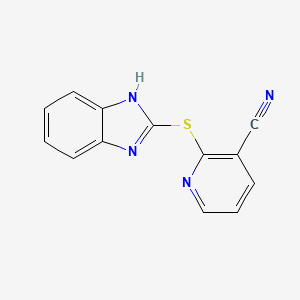 molecular formula C13H8N4S B1328216 2-(1H-benzimidazol-2-ylthio)nicotinonitrile CAS No. 1019473-54-1
