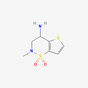 molecular formula C7H10N2O2S2 B1328221 2-methyl-3,4-dihydro-2H-thieno[2,3-e][1,2]thiazin-4-amine 1,1-dioxide CAS No. 1114597-89-5