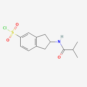 2-(2-Methylpropanamido)-2,3-dihydro-1H-indene-5-sulfonyl chloride