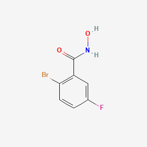 molecular formula C7H5BrFNO2 B13282263 2-bromo-5-fluoro-N-hydroxybenzamide 