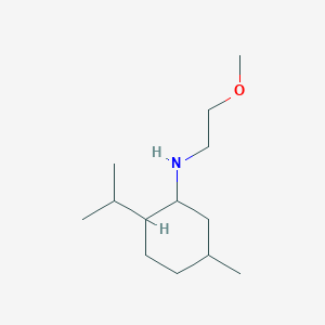 molecular formula C13H27NO B13282302 N-(2-Methoxyethyl)-5-methyl-2-(propan-2-yl)cyclohexan-1-amine 