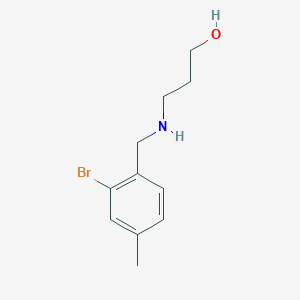 3-{[(2-Bromo-4-methylphenyl)methyl]amino}propan-1-ol