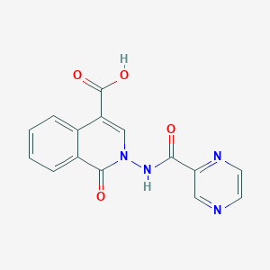 molecular formula C15H10N4O4 B1328243 1-Oxo-2-[(pyrazin-2-ylcarbonyl)amino]-1,2-dihydroisoquinoline-4-carboxylic acid CAS No. 1119451-17-0