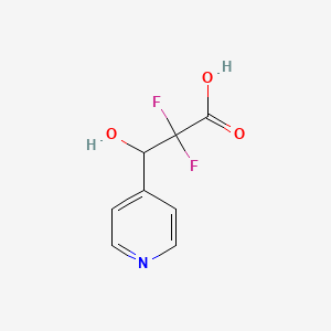 2,2-Difluoro-3-hydroxy-3-(pyridin-4-YL)propanoic acid