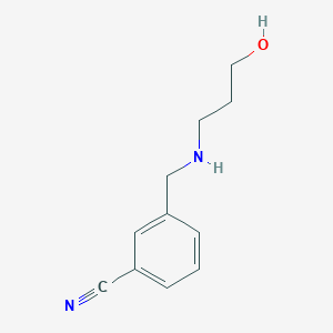 3-{[(3-Hydroxypropyl)amino]methyl}benzonitrile